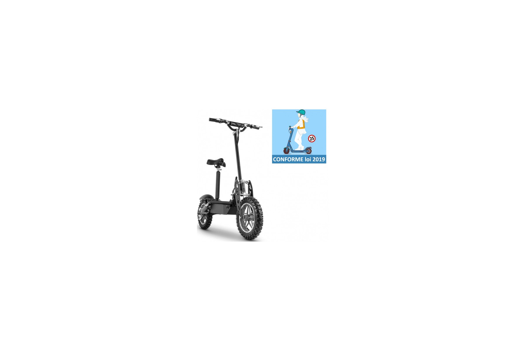 patinete eléctrico Cross con asiento todoterreno 1000 watts litio